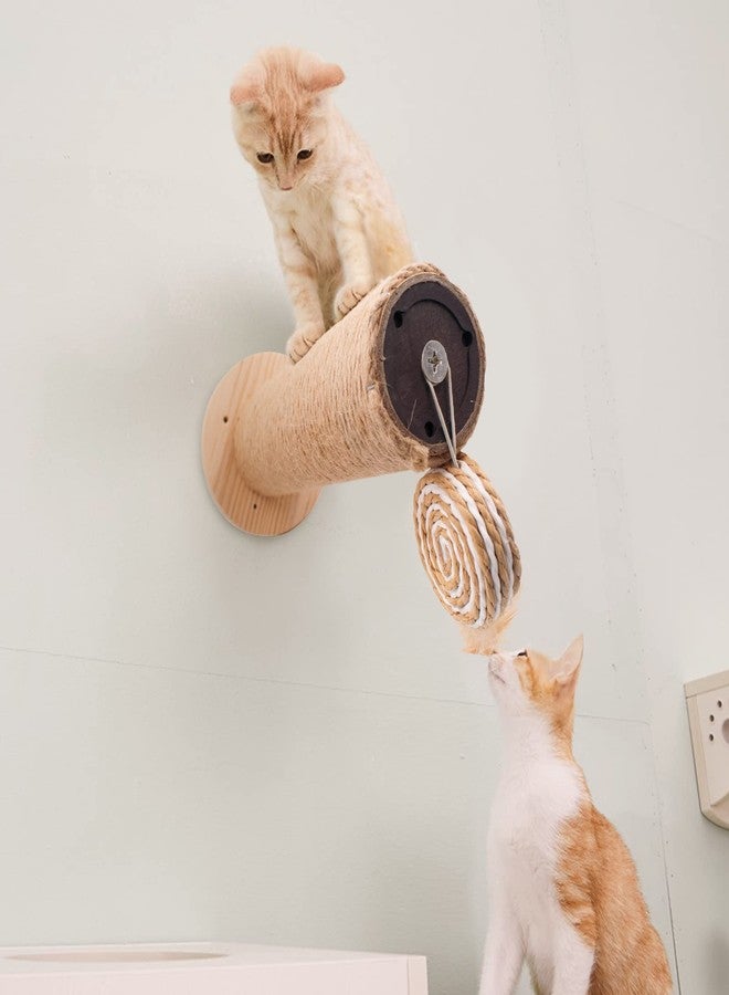 HingoFuni 10 inch Cat Wall Steps Cat Wall Furniture Sisal Cat Steps Wall-Mounted Posts Cat Scratching Post Shelf Board Cat Climbing Shelf Ladder Steps Post Indoor for Climbing Grinding Claws Toy, 1pcs - Image 2